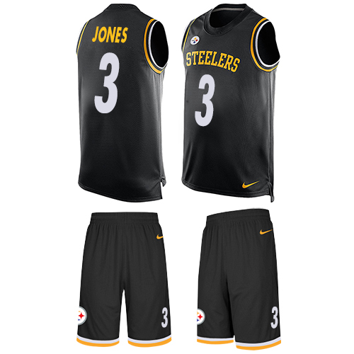 Men's Limited Landry Jones Nike Jersey Black - #3 Tank Top Suit NFL Pittsburgh Steelers